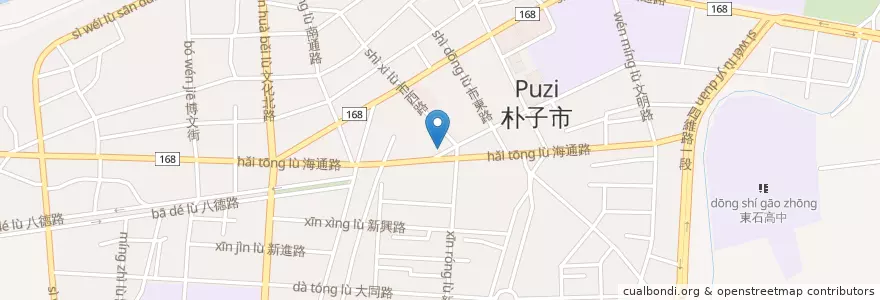 Mapa de ubicacion de 顧家雙胞胎 en Tayvan, 臺灣省, 嘉義縣, 朴子市.