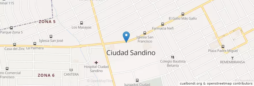 Mapa de ubicacion de BAMPRO (Ciudad Sandino) en 니카라과, Departamento De Managua, Ciudad Sandino (Municipio).