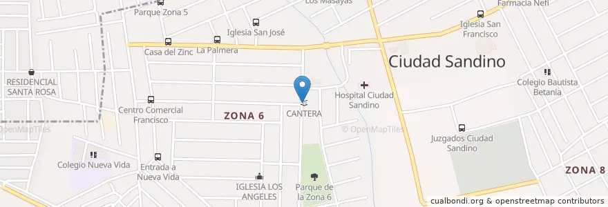 Mapa de ubicacion de CANTERA en نيكاراجوا, Departamento De Managua, Ciudad Sandino (Municipio).