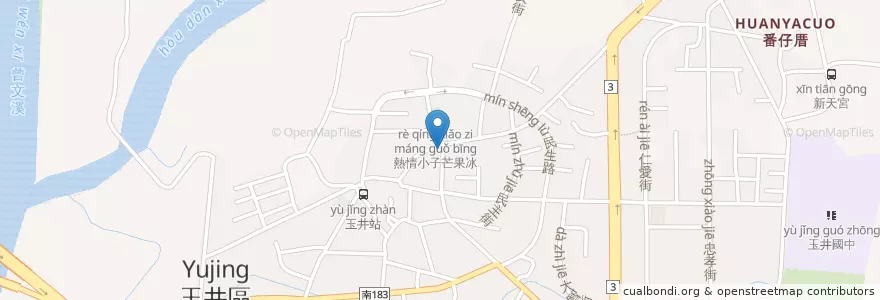 Mapa de ubicacion de 有間冰舖芒果冰 en تایوان, 臺南市, 玉井區.