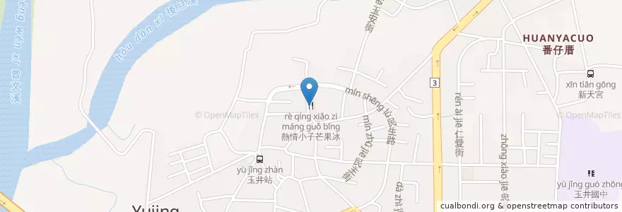 Mapa de ubicacion de 熱情小子芒果冰 en 臺灣, 臺南市, 玉井區.