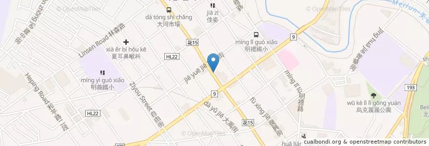 Mapa de ubicacion de 晨間廚房 en 臺灣, 臺灣省, 花蓮縣, 花蓮市.