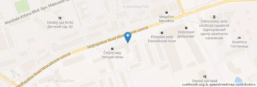Mapa de ubicacion de Додо Пицца en 러시아, Центральный Федеральный Округ, Московская Область, Одинцовский Городской Округ.
