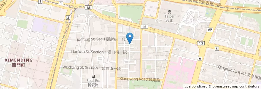 Mapa de ubicacion de 貞食寨快餐 en 타이완, 신베이 시, 타이베이시, 중정 구.