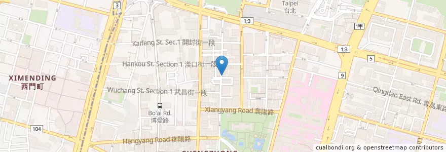 Mapa de ubicacion de River 13 Ramen en Taiwan, New Taipei, Taipei, Zhongzheng District.
