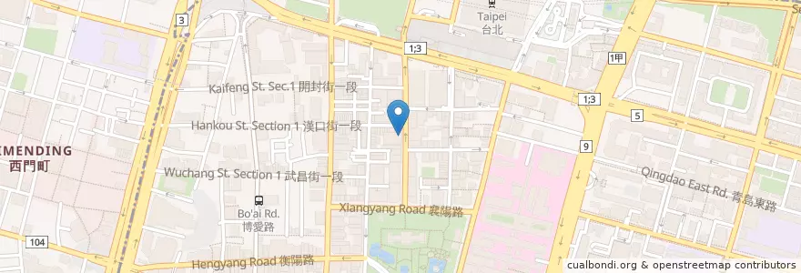 Mapa de ubicacion de 星巴克 en Tayvan, 新北市, Taipei, 中正區.