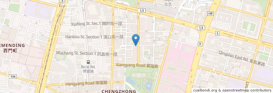 Mapa de ubicacion de Campus Cafe 站前店 en تايوان, تايبيه الجديدة, تايبيه, 中正區.