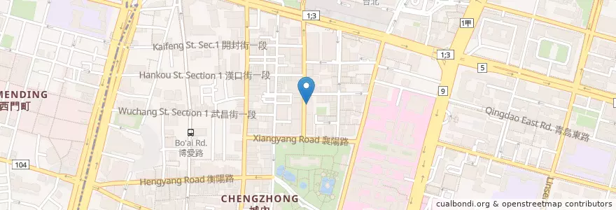 Mapa de ubicacion de 國泰綜合證卷 en Taïwan, Nouveau Taipei, Taipei, 中正區.