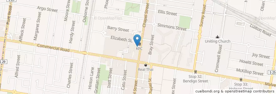 Mapa de ubicacion de Turbine Cafe en Australien, Victoria, City Of Stonnington.