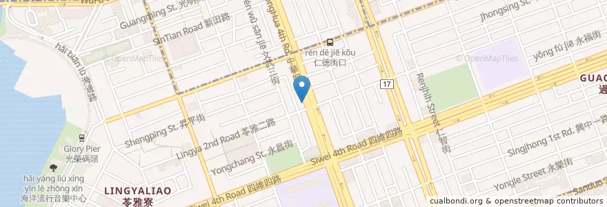 Mapa de ubicacion de 東京藥局中華店 en Taïwan, Kaohsiung, District De Lingya.