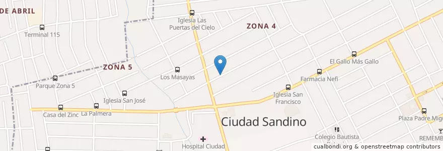 Mapa de ubicacion de CECIM en Nicaragua, Departamento De Managua, Ciudad Sandino (Municipio).