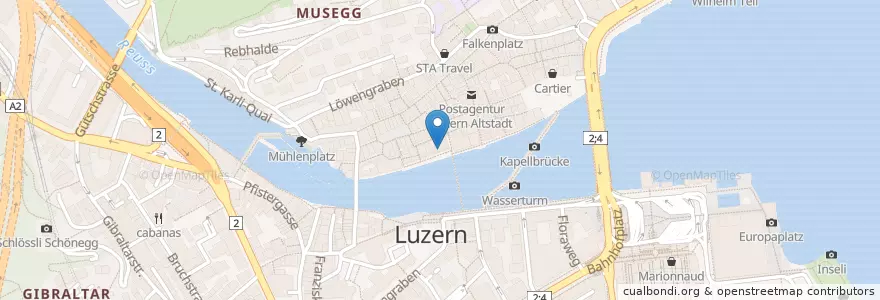 Mapa de ubicacion de Vincafe La Barca en Suiza, Lucerna, Lucerna.