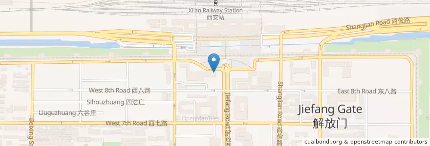 Mapa de ubicacion de KFC en China, Shaanxi, 西安市, 新城区 (Xincheng).