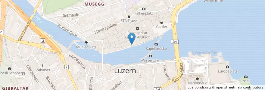 Mapa de ubicacion de Friedli's Markthalle en Suiza, Lucerna, Lucerna.