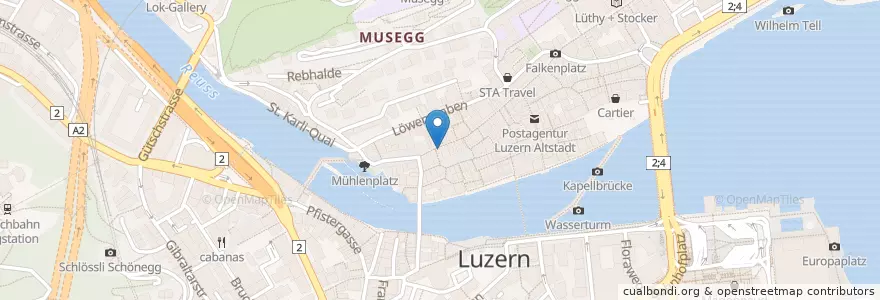Mapa de ubicacion de City apotheke en Zwitserland, Luzern, Luzern.