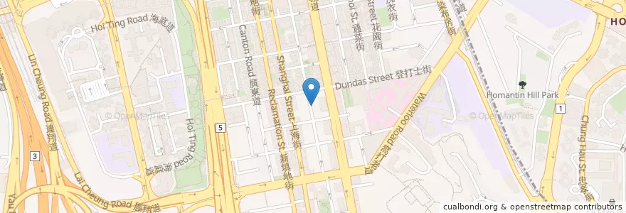 Mapa de ubicacion de Dim Kau en China, Guangdong, Hong Kong, Kowloon, New Territories, Yau Tsim Mong District.