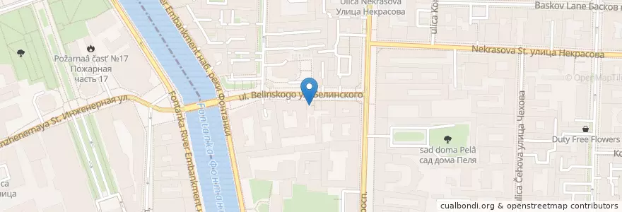 Mapa de ubicacion de Jiva Burgers en Russland, Föderationskreis Nordwest, Oblast Leningrad, Sankt Petersburg, Центральный Район, Литейный Округ.
