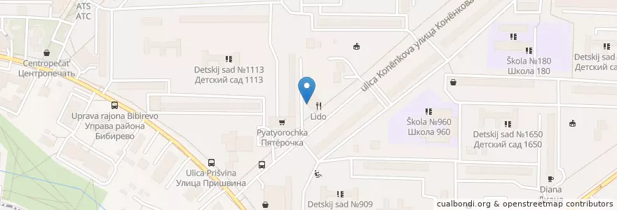 Mapa de ubicacion de ИФК en روسيا, Центральный Федеральный Округ, Москва, Северо-Восточный Административный Округ, Район Бибирево.