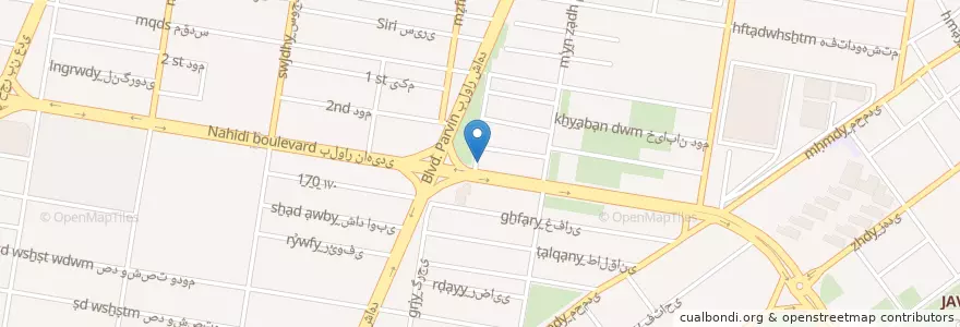 Mapa de ubicacion de درمانگاه شاهد en İran, Tahran Eyaleti, شهرستان تهران, Tahran, بخش مرکزی شهرستان تهران.