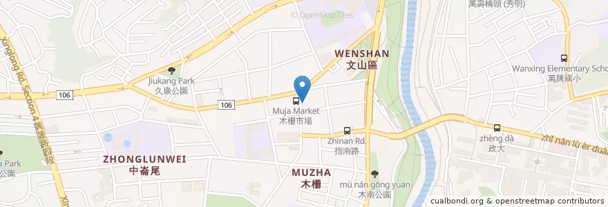 Mapa de ubicacion de 第一商業銀行 en Тайвань, Новый Тайбэй, Тайбэй, 文山區.