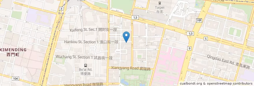 Mapa de ubicacion de 頂呱呱 en تايوان, تايبيه الجديدة, تايبيه, 中正區.