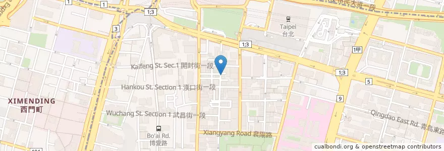 Mapa de ubicacion de 樂麵屋 en 臺灣, 新北市, 臺北市, 中正區.
