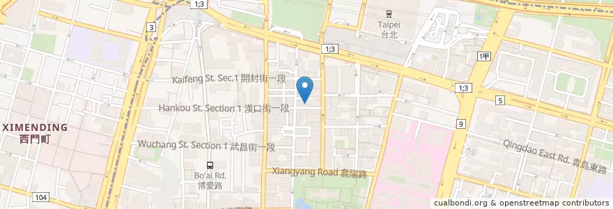 Mapa de ubicacion de 小蒙牛頂級麻辣養生鍋 en تايوان, تايبيه الجديدة, تايبيه, 中正區.