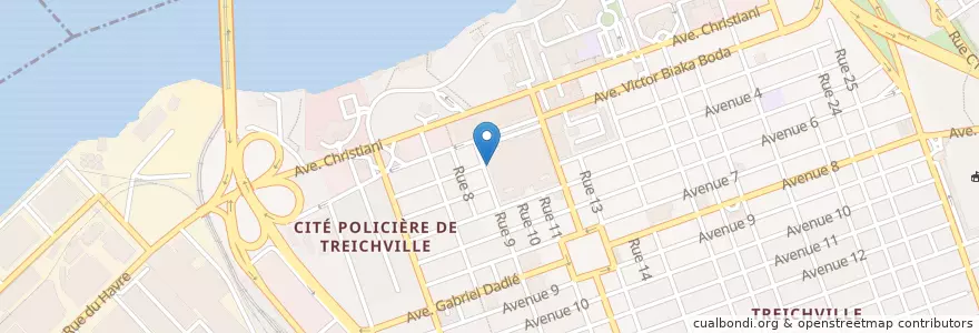 Mapa de ubicacion de Banque de l'Habitat de Côte d'Ivoire - Agence Marché de Treichville en Costa De Marfil, Abiyán, Treichville.