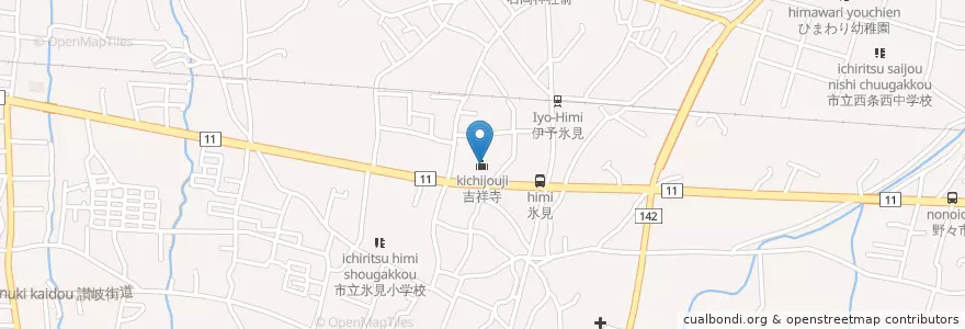 Mapa de ubicacion de 吉祥寺 en ژاپن, 愛媛県, 西条市.