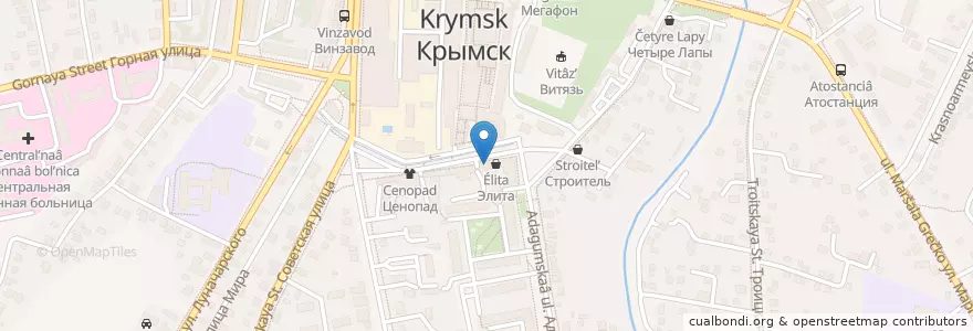 Mapa de ubicacion de 36,6 en Russia, South Federal District, Krasnodar Krai, Krymsky District, Крымское Городское Поселение.
