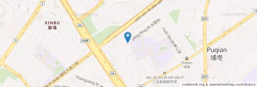 Mapa de ubicacion de 韓老爹豆漿店 en 타이완, 신베이 시, 반차오 구.