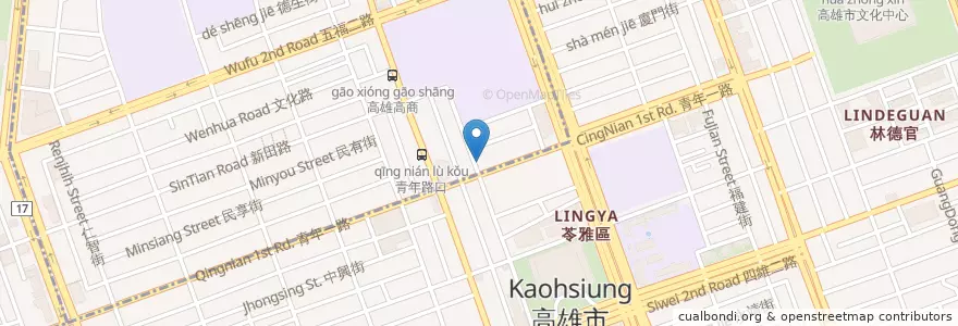 Mapa de ubicacion de 九州海鮮燒烤 en Taiwan, Kaohsiung, Xinxing District, Lingya District.