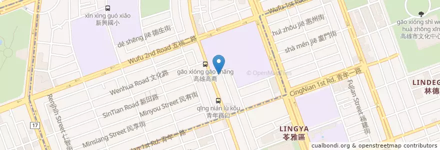 Mapa de ubicacion de 香月壽司 en تايوان, كاوهسيونغ, 新興區, 苓雅區.