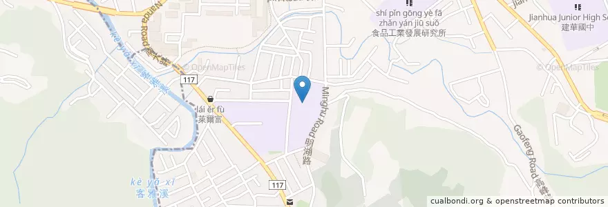 Mapa de ubicacion de 土地公廟 en تايوان, مقاطعة تايوان, سين شو, 東區.