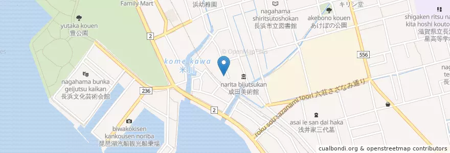 Mapa de ubicacion de 貴船神社 en Japão, 滋賀県, 長浜市.