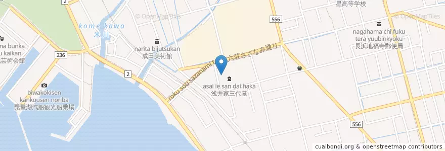 Mapa de ubicacion de 興福山徳勝寺 en Giappone, Prefettura Di Shiga, 長浜市.