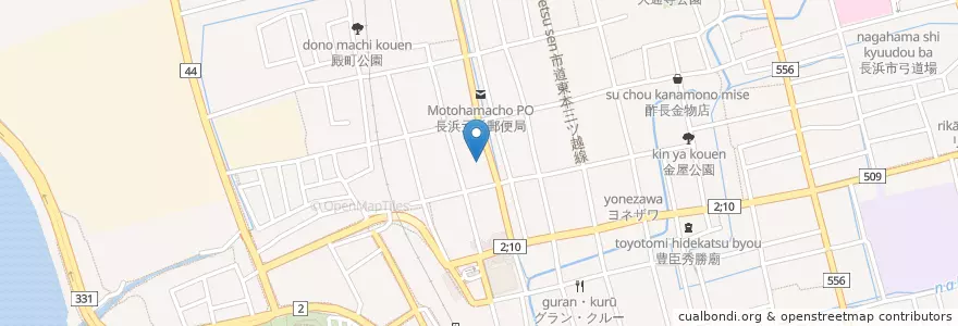 Mapa de ubicacion de 長浜八幡宮御旅所 en Япония, Сига, 長浜市.