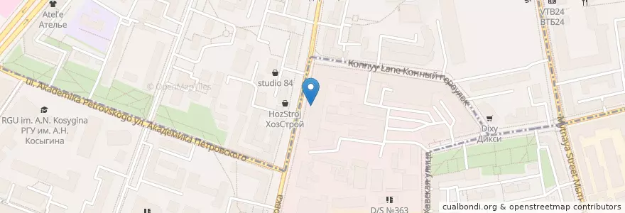 Mapa de ubicacion de Ресторан на Шаболовке en Russia, Central Federal District, Moscow, Southern Administrative Okrug, Central Administrative Okrug, Yakimanka District.