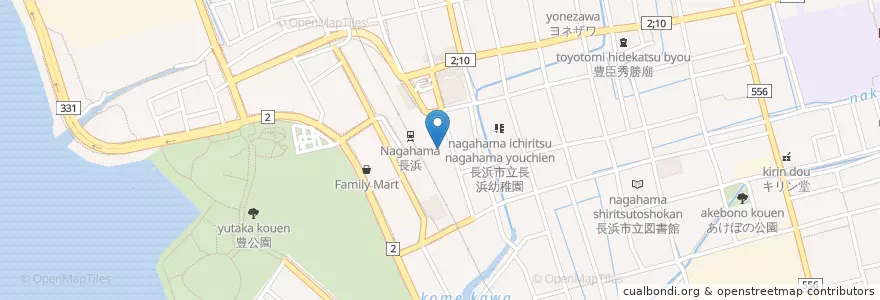 Mapa de ubicacion de 長浜駅前パーキング en Japan, 滋賀県, 長浜市.