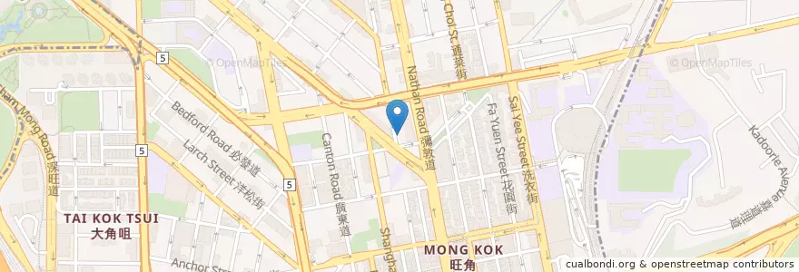 Mapa de ubicacion de Noodle Shop en China, Guangdong, Hongkong, Kowloon, New Territories, 油尖旺區 Yau Tsim Mong District.
