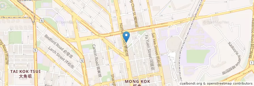 Mapa de ubicacion de 京華酒樓 Jing Hua Restaurant en 中国, 广东省, 香港 Hong Kong, 九龍 Kowloon, 新界 New Territories, 油尖旺區 Yau Tsim Mong District.