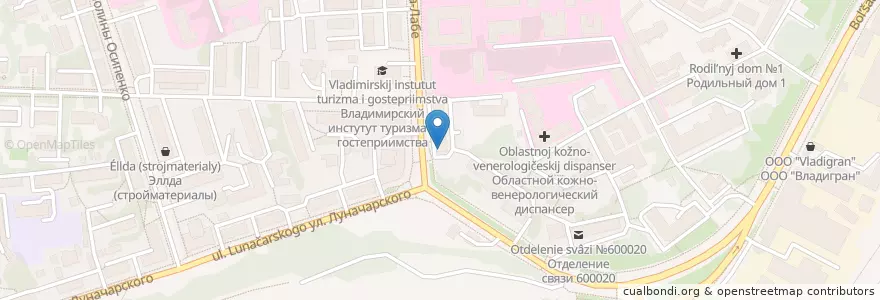 Mapa de ubicacion de Твой доктор en Rusia, Distrito Federal Central, Óblast De Vladímir, Городской Округ Владимир.
