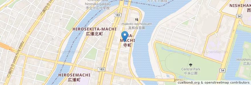 Mapa de ubicacion de 浄専寺 en Japão, 広島県, 広島市, 西区.