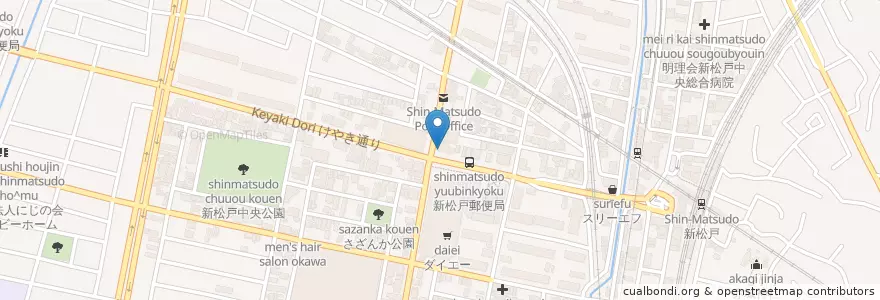 Mapa de ubicacion de 三菱東京UFJ銀行 en 日本, 千葉県, 松戸市.