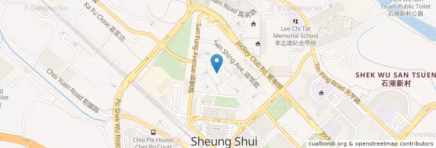 Mapa de ubicacion de 成發咖啡餅店 Shing Fat Cafe en 중국, 홍콩, 광둥성, 신제, 北區 North District.