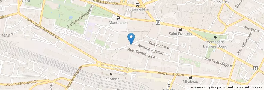 Mapa de ubicacion de Le 20 en Suisse, Vaud, District De Lausanne, Lausanne.