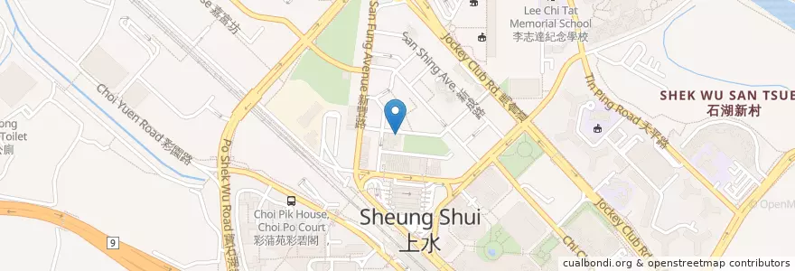 Mapa de ubicacion de 南洋商業銀行 NCB en China, Hong Kong, Cantão, Novos Territórios, 北區 North District.