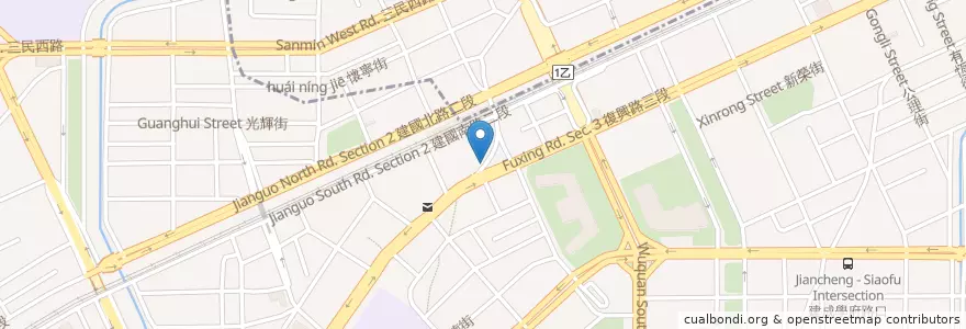Mapa de ubicacion de 臺灣中油三民路站 en 타이완, 타이중 시, 난구.