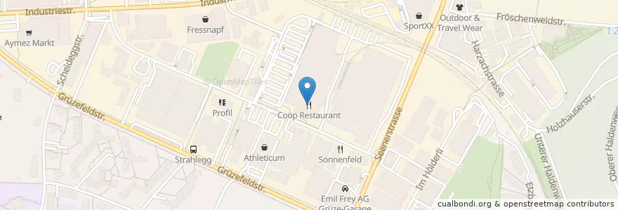 Mapa de ubicacion de Coop Restaurant en Suiza, Zúrich, Bezirk Winterthur, Winterthur.