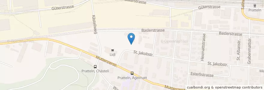 Mapa de ubicacion de Feuerwehrmagazin Pratteln en Switzerland, Basel-Landschaft, Bezirk Liestal, Pratteln.